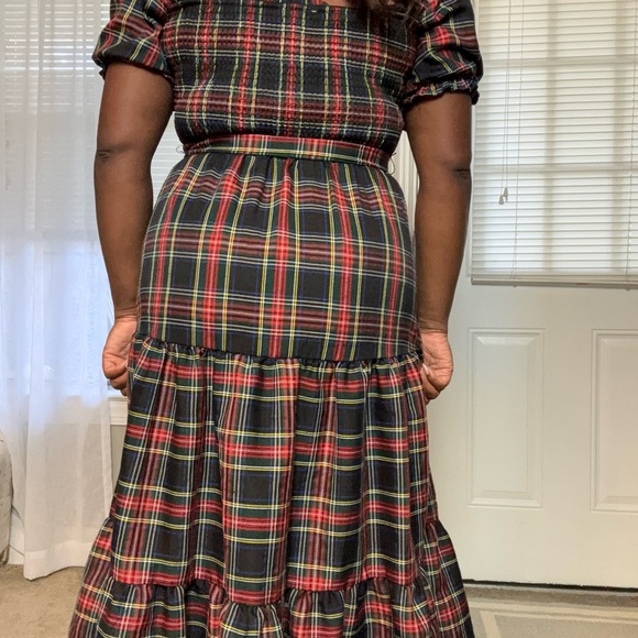 AURA Plaid Smocked Dress - SMALL - Picture 2 of 6